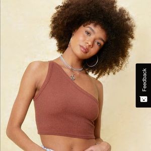 Nasty Gal Ribbed One Shoulder Crop Top